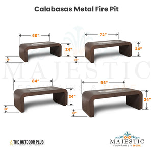 Calabasas Metal Fire Pit Size - Majestic Fountains and More