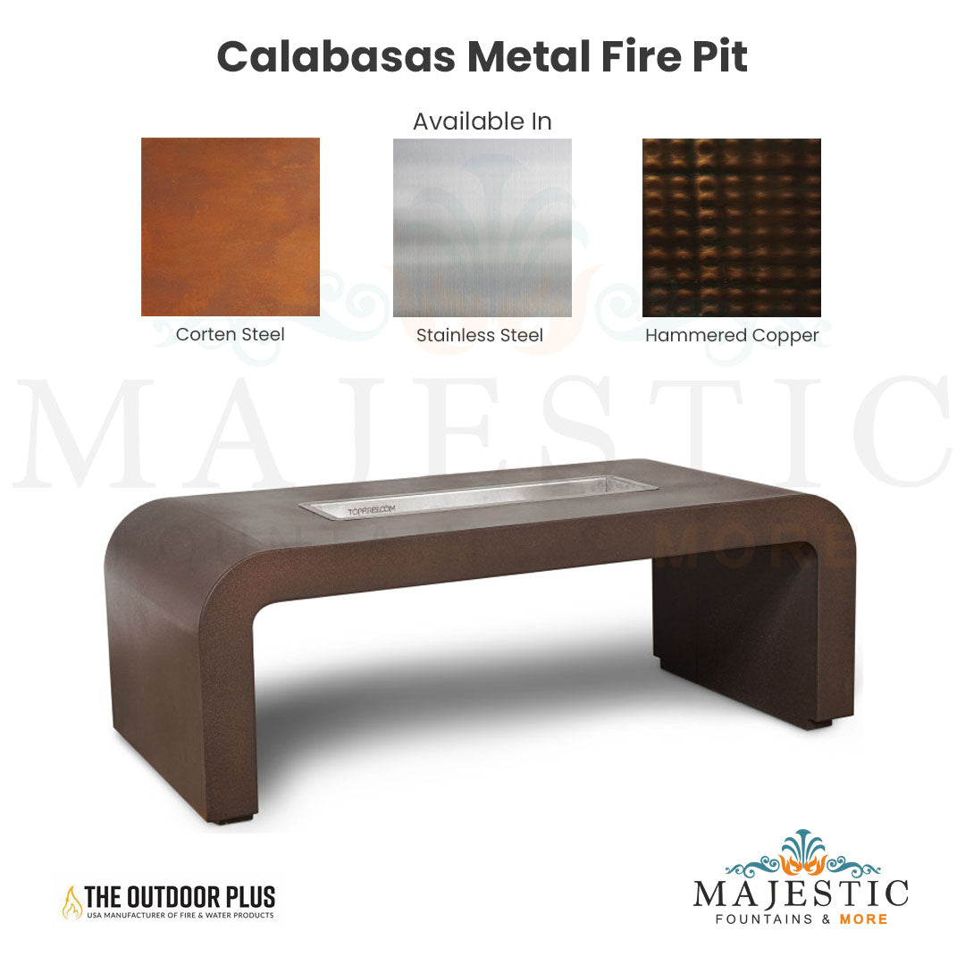 The Outdoor Plus Calabasas Metal Fire Pit + Free Cover Majestic