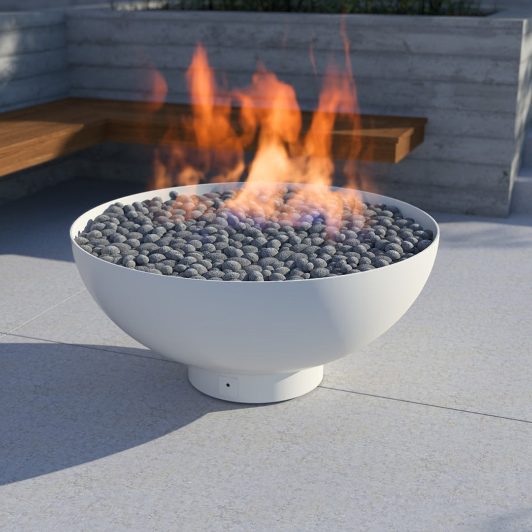 Caldo Fire Pit in Powder Coated Steel - Majestic Fountains
