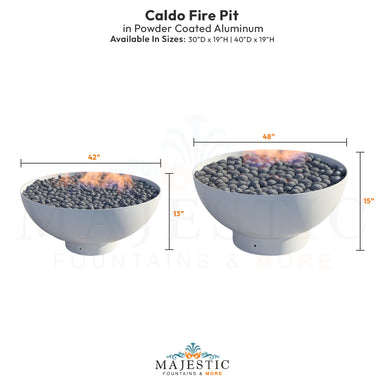 Caldo Fire Pit in Powder Coated Steel - Majestic Fountains