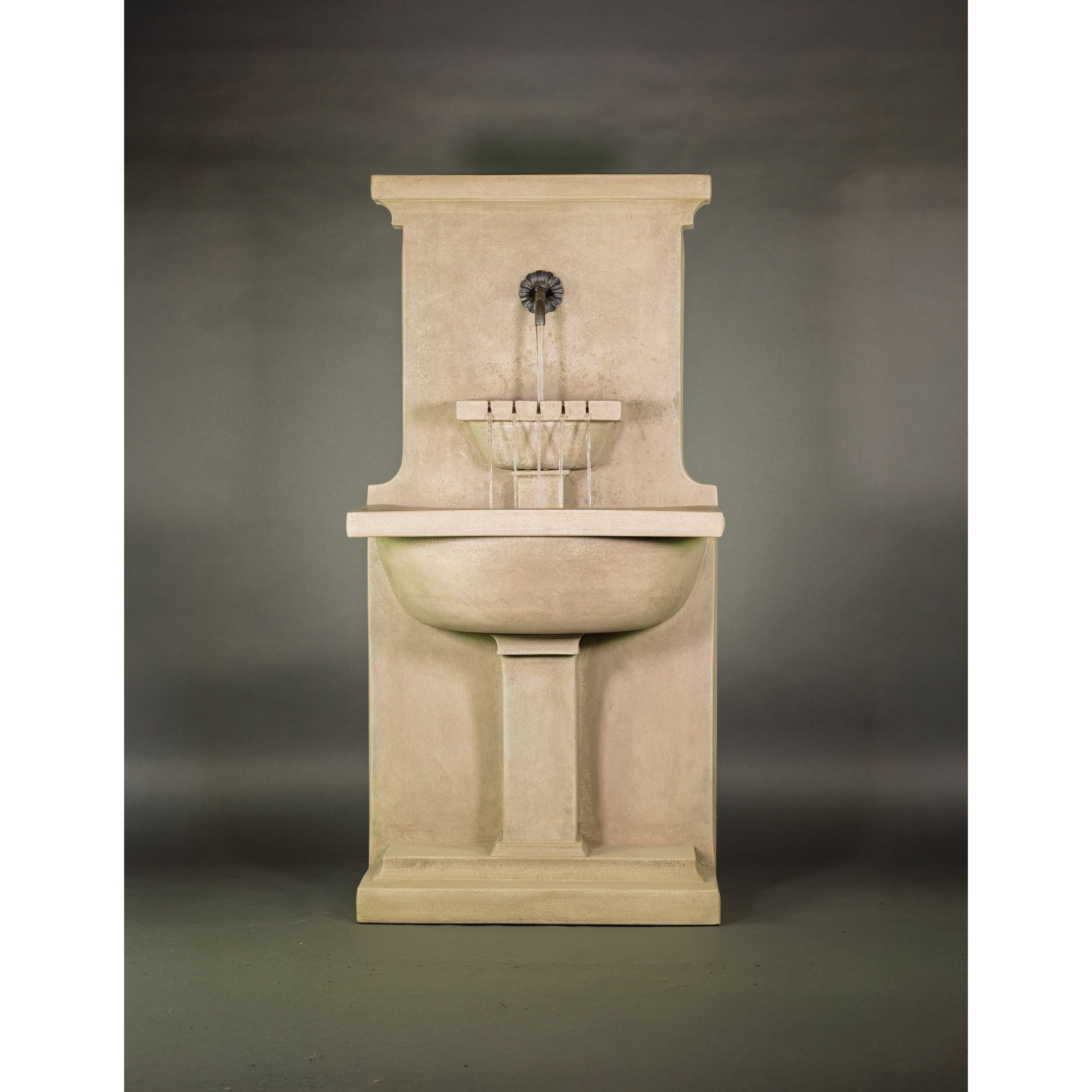 Calistoga Concrete Outdoor Wall Fountain - #1835 - Majestic Fountains and More