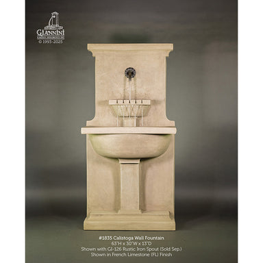 Calistoga Concrete Outdoor Wall Fountain - #1835 - Majestic Fountains and More