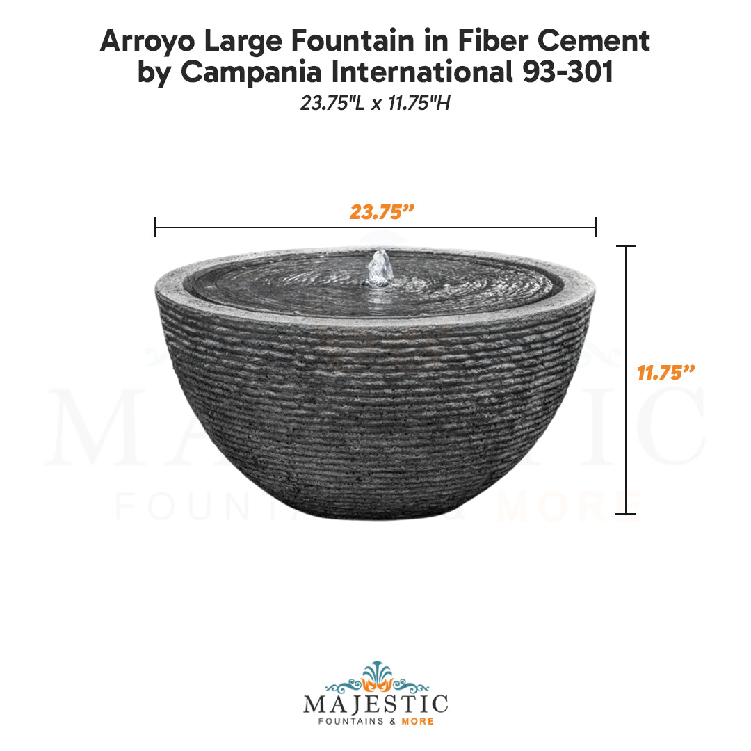 Campania Arroyo Large Fountain in Fiber Cement 93-301 - Majestic Fountains