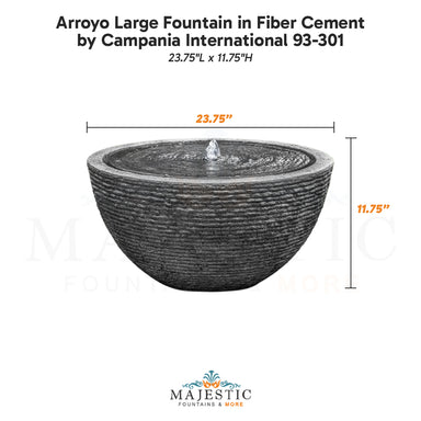 Campania Arroyo Large Fountain in Fiber Cement 93-301 - Majestic Fountains