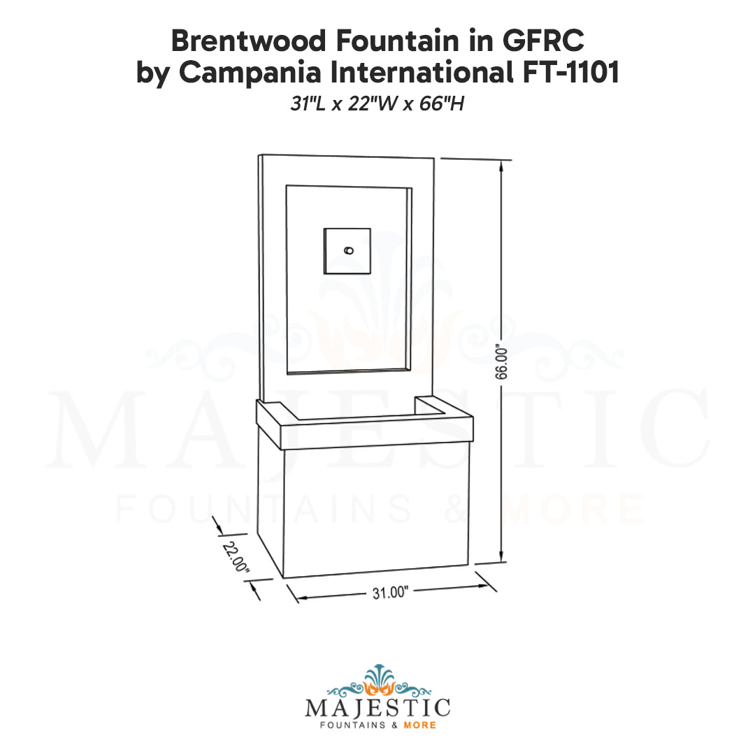 Campania Brentwood Fountain in GFRC FT-1101 - Majestic Fountains