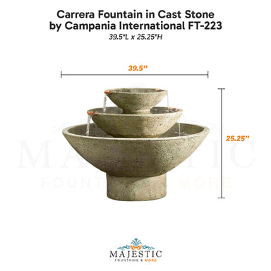 Campania Carrera Fountain in Cast Stone FT-223 - Majestic Fountains