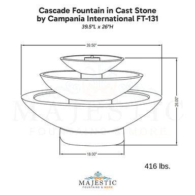 Campania Cascade Fountain in Cast Stone FT-131 - Majestic Fountains