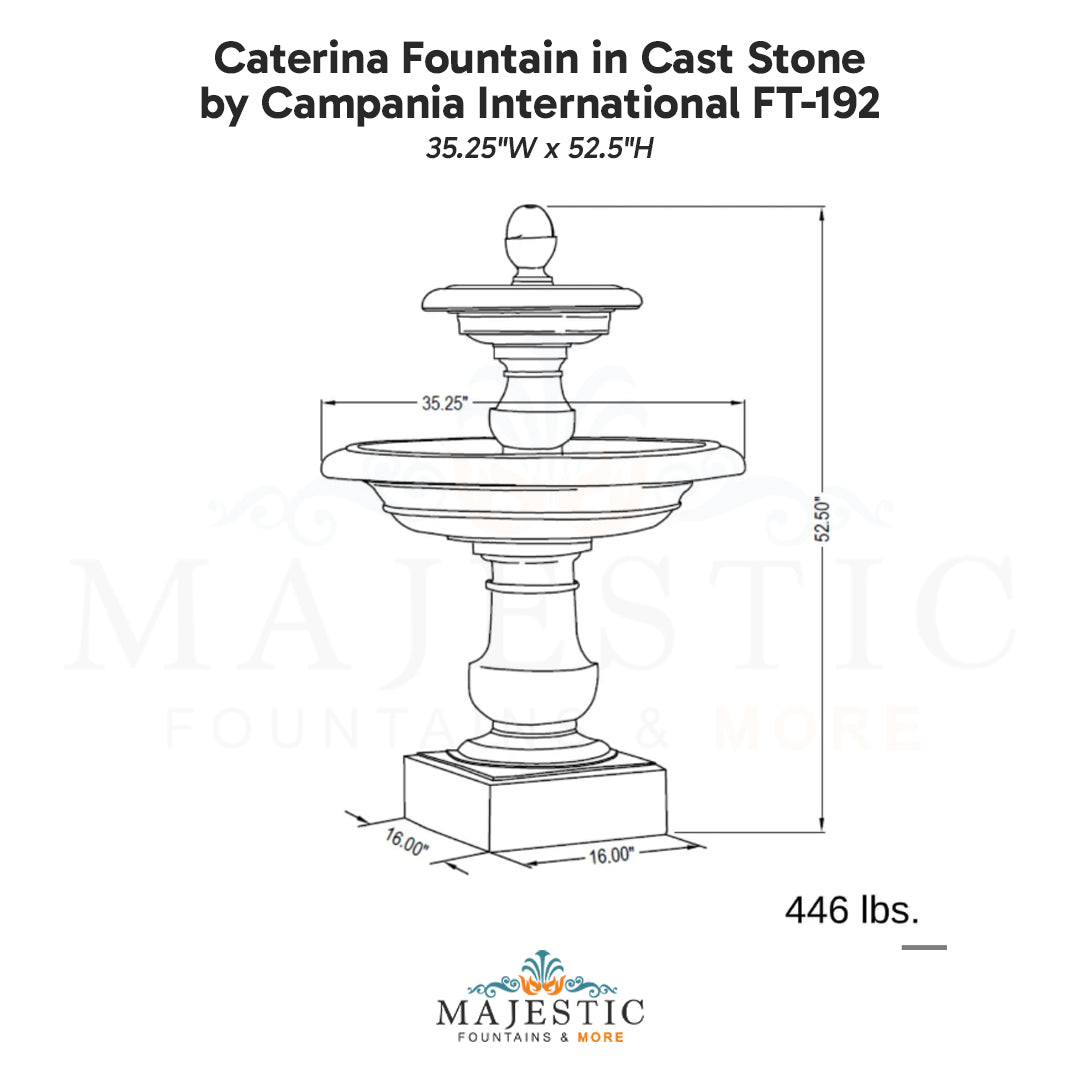 Campania Caterina Fountain in Cast Stone FT-192 - Majestic Fountains