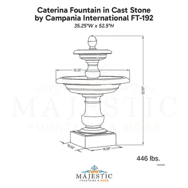 Campania Caterina Fountain in Cast Stone FT-192 - Majestic Fountains