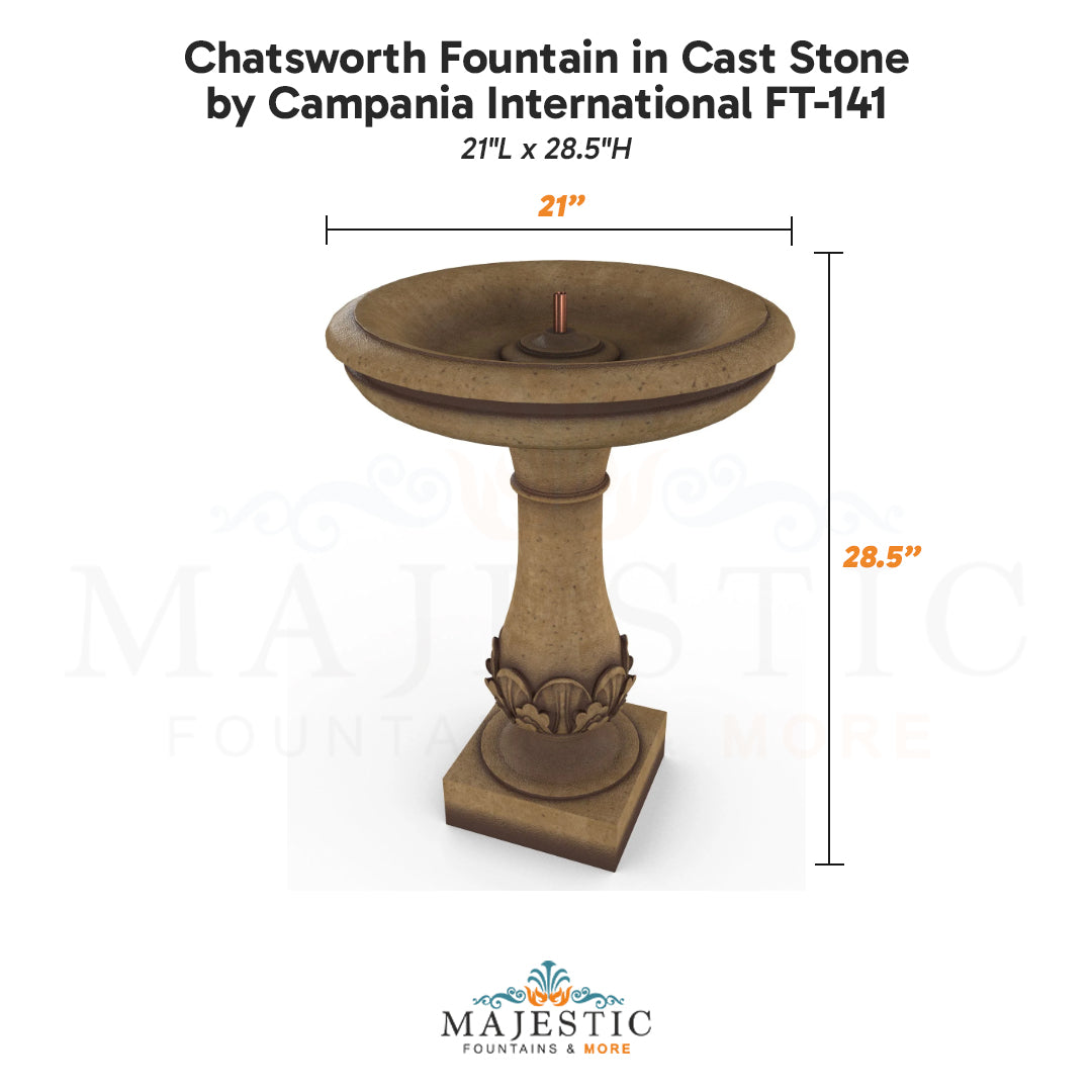 Campania Chatsworth Fountain in Cast Stone FT-141 - Majestic Fountains