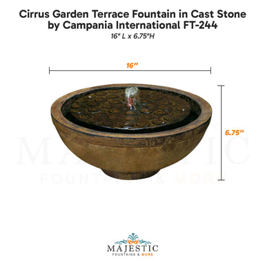 Campania Cirrus Garden Terrace Fountain in Cast Stone FT-244 - Majestic Fountains