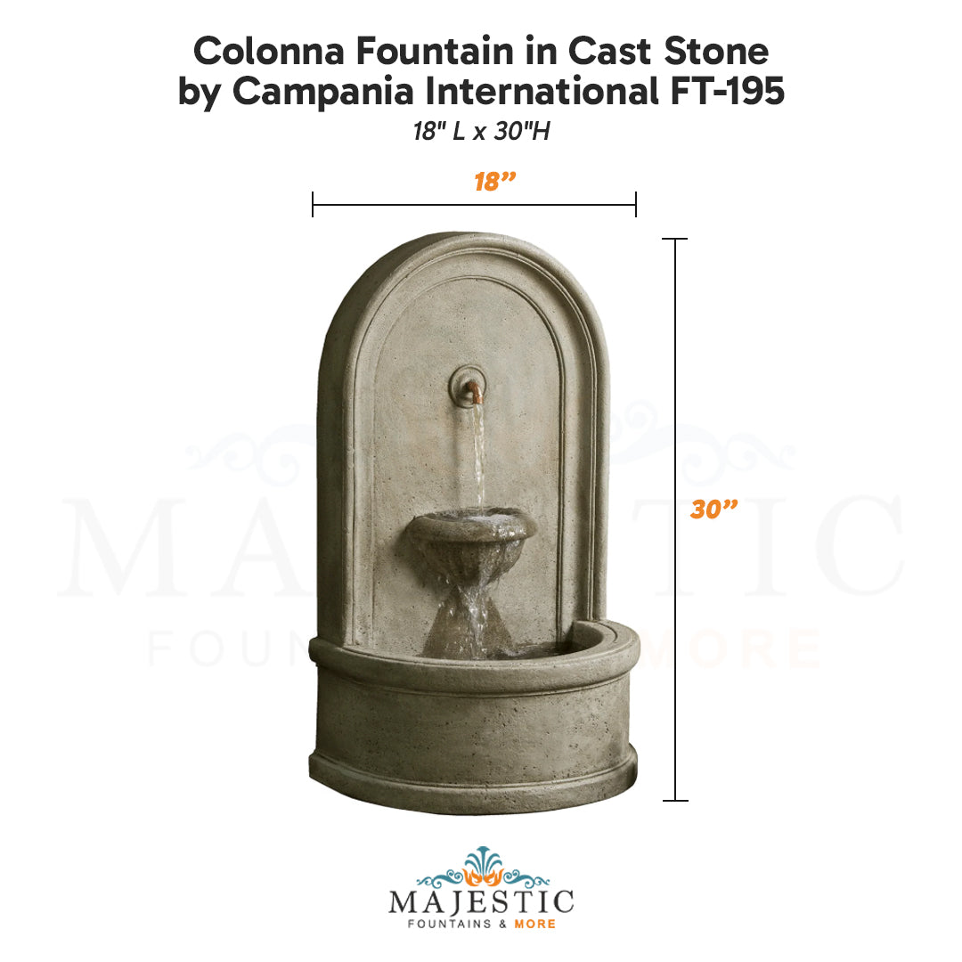 Campania Colonna Fountain in Cast Stone FT-195 - Majestic Fountains