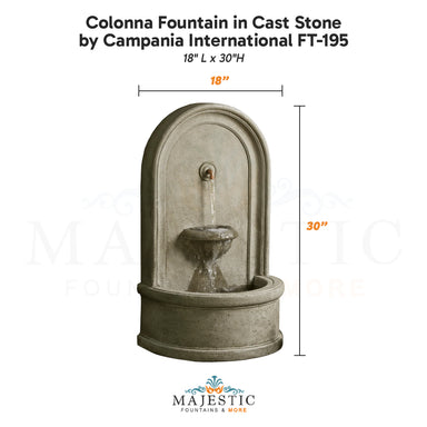 Campania Colonna Fountain in Cast Stone FT-195 - Majestic Fountains