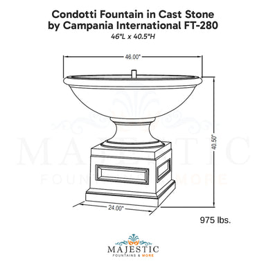 Campania Condotti Fountain in Cast Stone FT-280 - Majestic Fountains