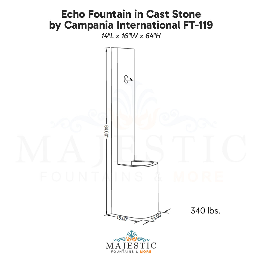 Campania Echo Fountain in Cast Stone FT-119 - Majestic Fountains