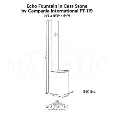 Campania Echo Fountain in Cast Stone FT-119 - Majestic Fountains