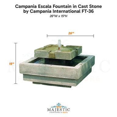 Campania Escala Fountain in Cast Stone FT-36 - Majestic Fountains