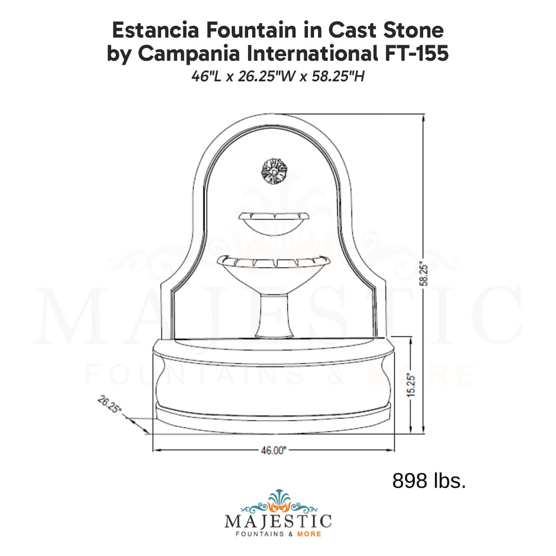 Campania Estancia Fountain in Cast Stone FT-155 - Majestic Fountains