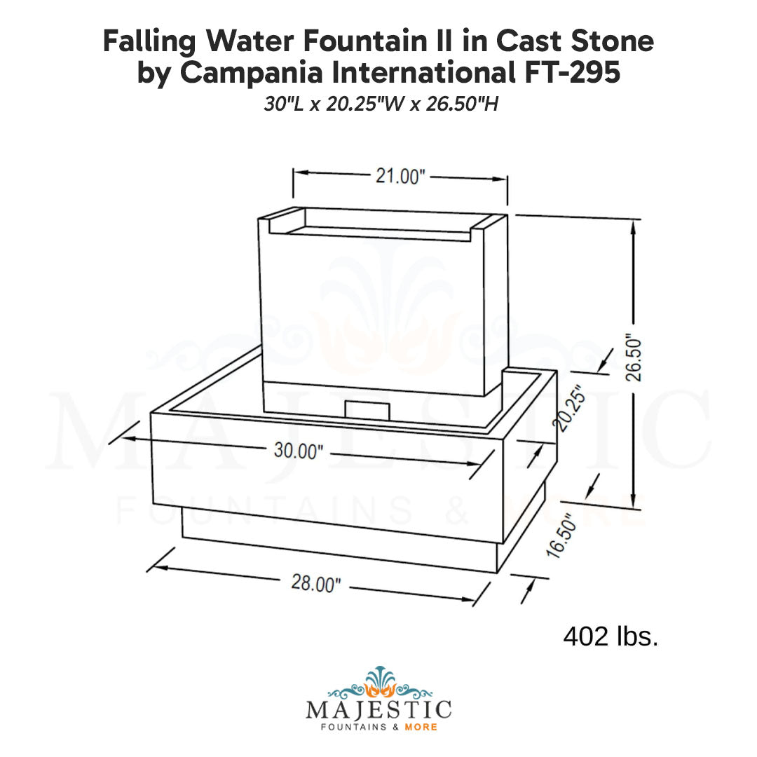 Campania Falling Water Fountain II in Cast Stone FT-295  - Majestic Fountains.jpg