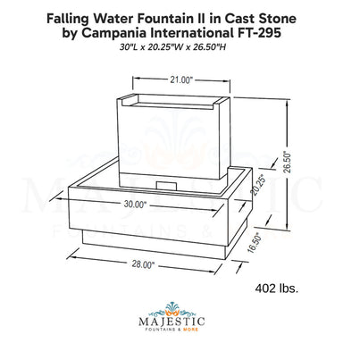 Campania Falling Water Fountain II in Cast Stone FT-295  - Majestic Fountains.jpg