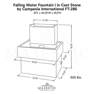 Campania Falling Water Fountain I in Cast Stone FT-286 - Majestic Fountains.jpg