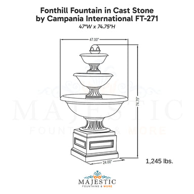 Campania Fonthill Fountain in Cast Stone FT-271 - Majestic Fountains