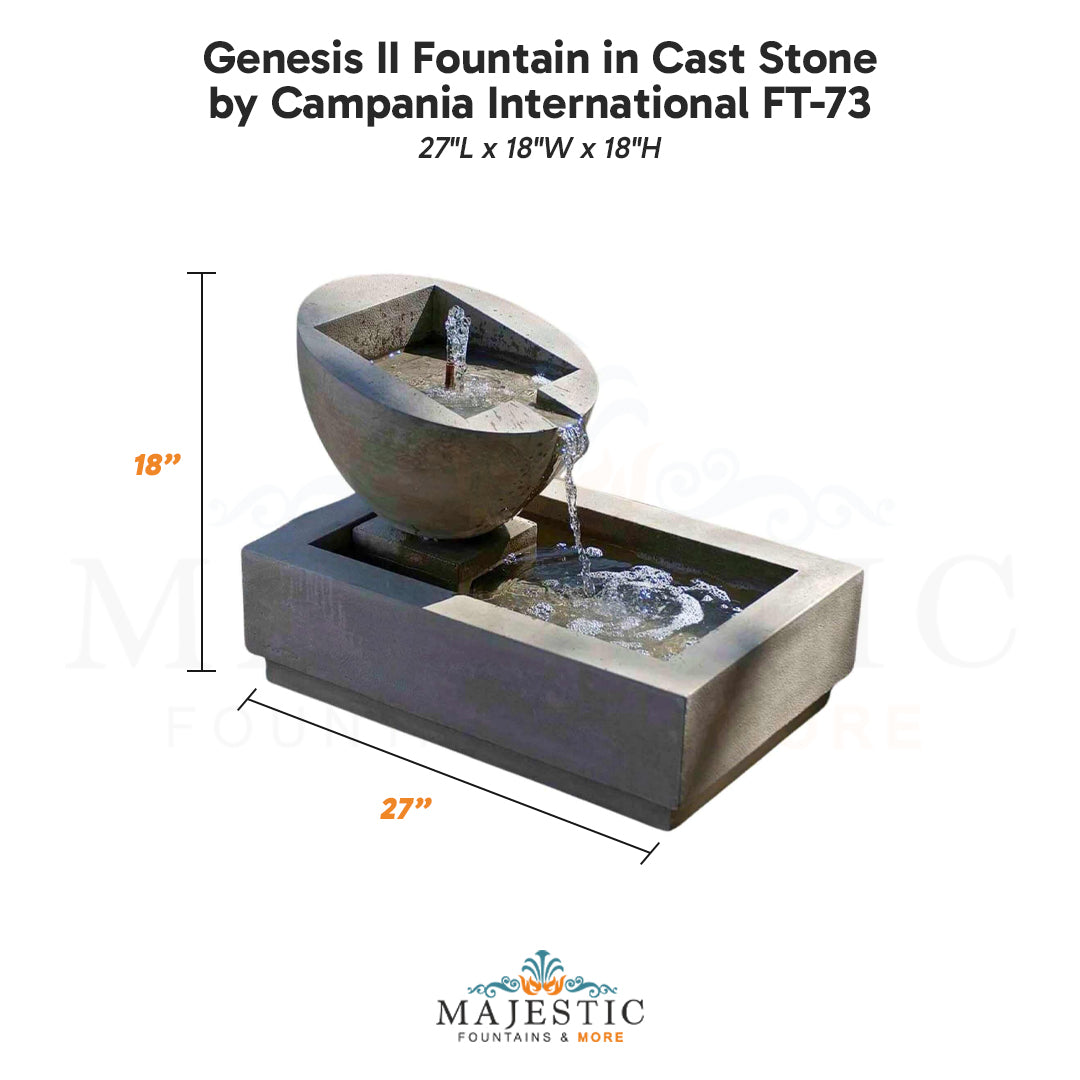 Campania Genesis II Fountain in Cast Stone FT-73 - Majestic Fountains