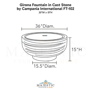 Campania Girona Fountain in Cast Stone FT-102 - Majestic Fountains