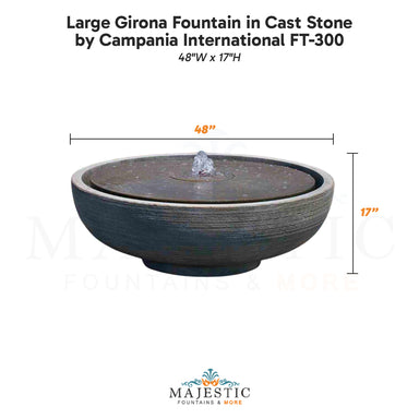 Campania Large Girona Fountain in Cast Stone FT-300- Majestic Fountains