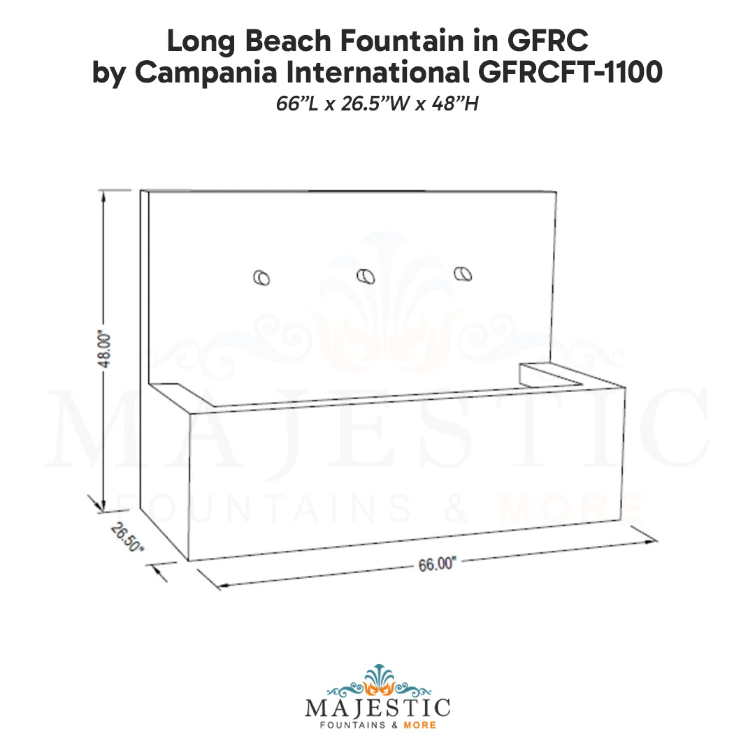 Campania Long Beach Fountain in GFRC GFRCFT-1100 - Majestic Fountains