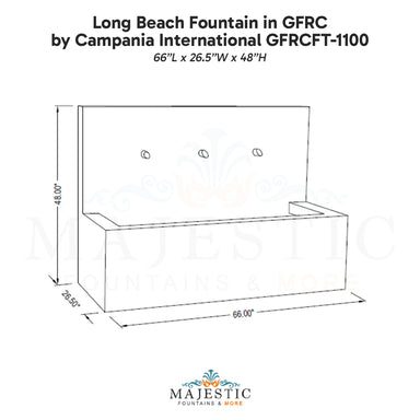 Campania Long Beach Fountain in GFRC GFRCFT-1100 - Majestic Fountains