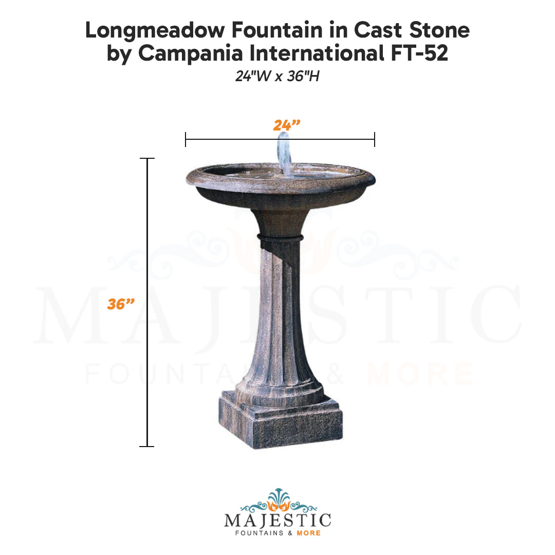 Campania Longmeadow Fountain in Cast Stone FT-52 - Majestic Fountains
