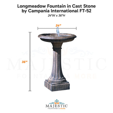 Campania Longmeadow Fountain in Cast Stone FT-52 - Majestic Fountains