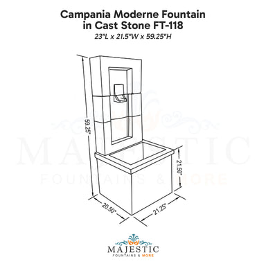 Campania Moderne Fountain in Cast Stone FT-118 - Majestic Fountains