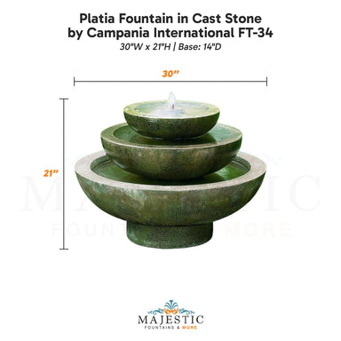 Campania Platia Fountain in Cast Stone FT-34 - Majestic Fountains
