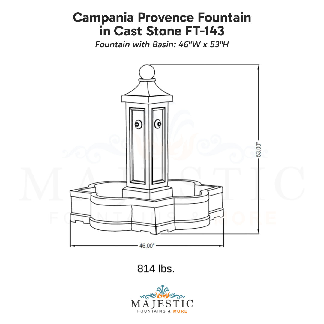 Campania Provence Fountain in Cast Stone FT-143 - Majestic Fountains