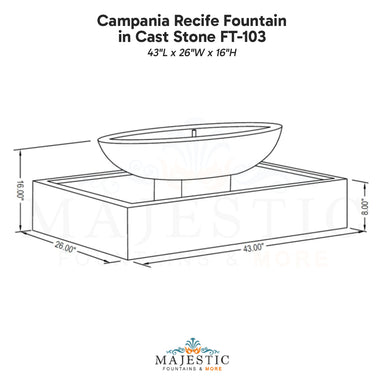 Campania Recife Fountain in Cast Stone FT-103 - Majestic Fountains