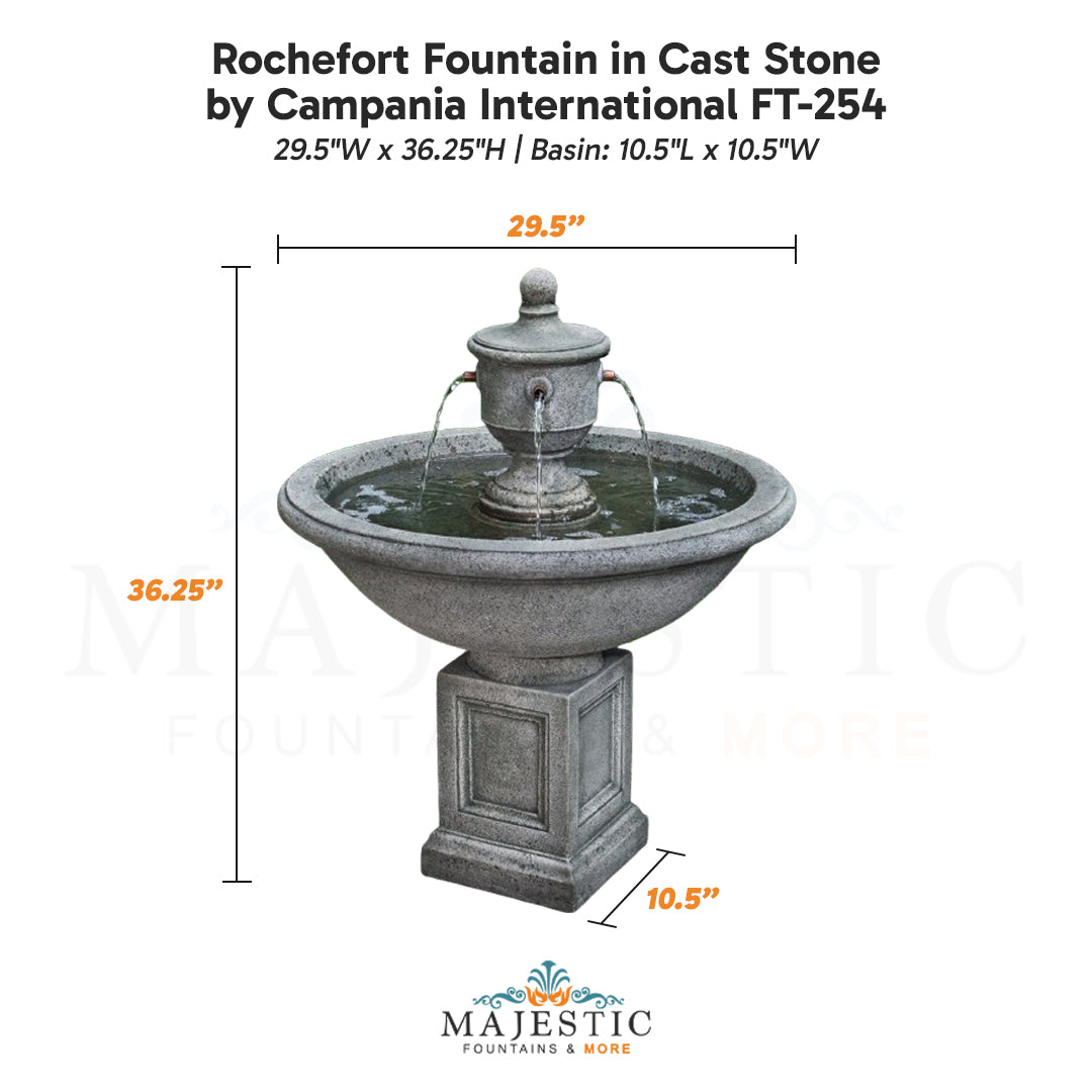 Campania Rochefort Fountain in Cast Stone FT-254 - Majestic Fountains