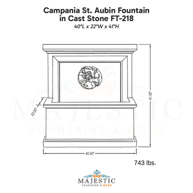 Campania St. Aubin Fountain in Cast Stone FT-218 - Majestic Fountains