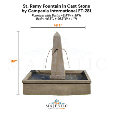 Campania St. Remy Fountain in Cast Stone FT-281 - Majestic Fountains