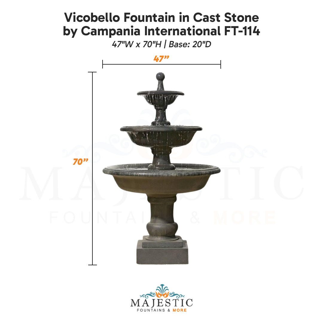Campania Vicobello Fountain in Cast Stone FT-114 - Majestic Fountains