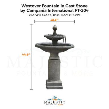 Campania Westover Fountain in Cast Stone FT-304 - Majestic Fountains