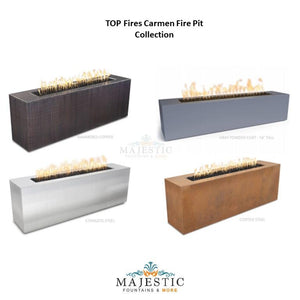 TOP Fires Carmen Rectangle Fire Pit in Corten Steel by The Outdoor Plus - Majestic Fountains