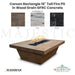 Carson Rectangle 16" Tall Fire Pit in Wood Grain GFRC Concrete - Majestic Fountains
