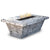 Carson Rectangle 24" Tall Fire Pit in Wood Grain GFRC Concrete Size - Majestic Fountains