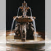 Cavalli 2 Tiered Fountain with Bracci Basin in Cast Stone - Fiore Stone 2136-F12 - Majestic Fountains and More