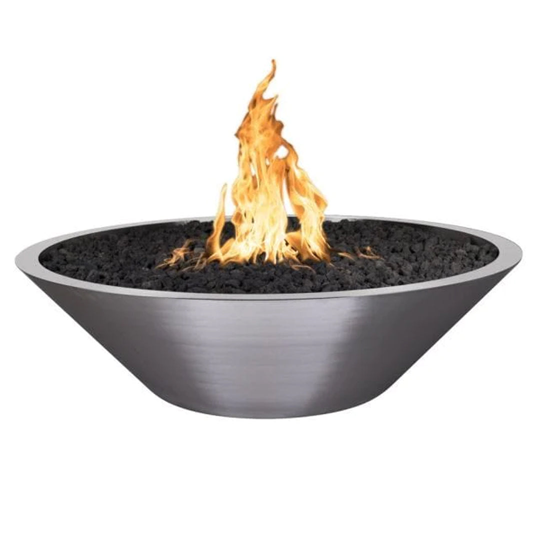 Cazo Narrow Ledge Fire Pit in Stainless Steel - Majestic Fountains