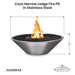 Cazo Narrow Ledge Fire Pit in Stainless Steel Size - Majestic Fountains
