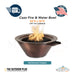 Cazo 24D x 10H Fire & Water Bowl in Hammered Copper - Majestic Fountains