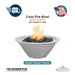 Cazo 24D x 10H Round Fire Bowl in Powder Coated Metal in Pewter - Majestic Fountains